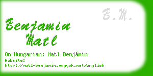 benjamin matl business card